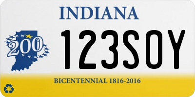 IN license plate 123SOY