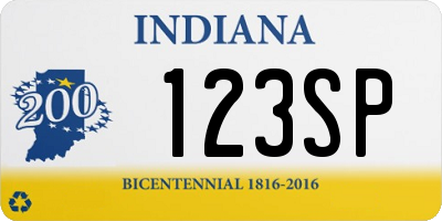 IN license plate 123SP