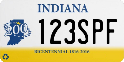IN license plate 123SPF