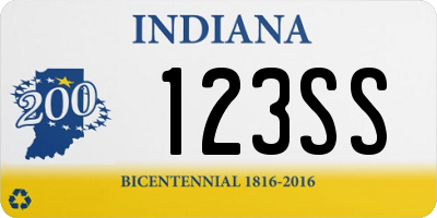 IN license plate 123SS