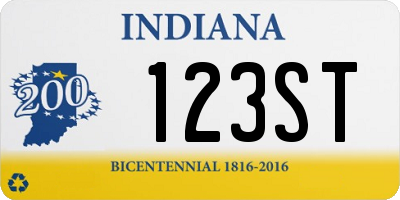 IN license plate 123ST