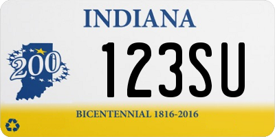 IN license plate 123SU
