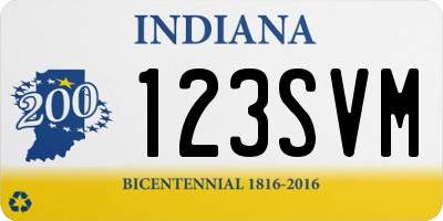 IN license plate 123SVM