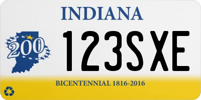 IN license plate 123SXE