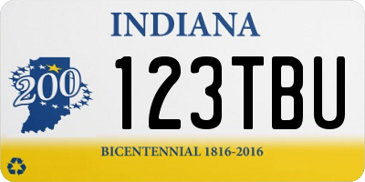IN license plate 123TBU
