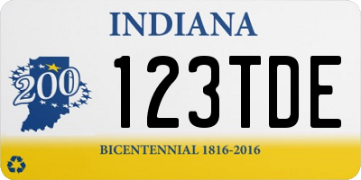 IN license plate 123TDE