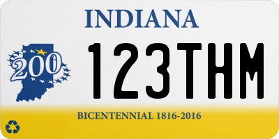 IN license plate 123THM