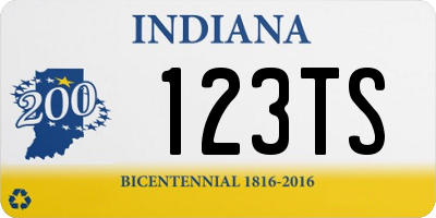 IN license plate 123TS