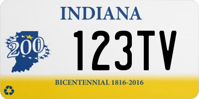 IN license plate 123TV