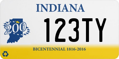 IN license plate 123TY