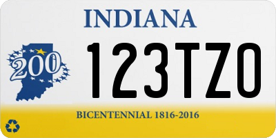 IN license plate 123TZO