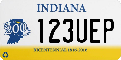 IN license plate 123UEP