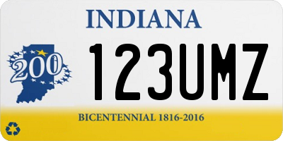 IN license plate 123UMZ