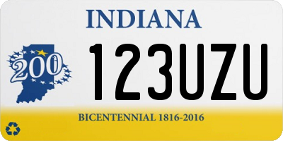 IN license plate 123UZU