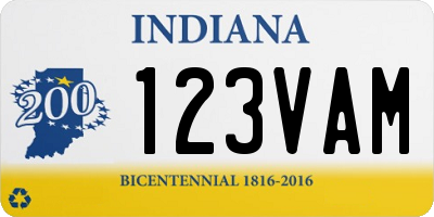 IN license plate 123VAM