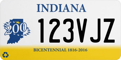 IN license plate 123VJZ