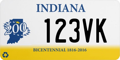 IN license plate 123VK