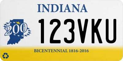 IN license plate 123VKU