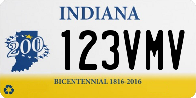 IN license plate 123VMV