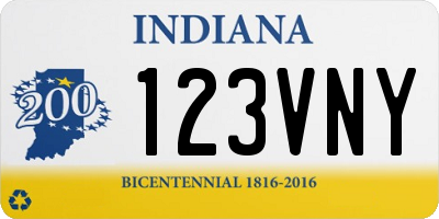 IN license plate 123VNY