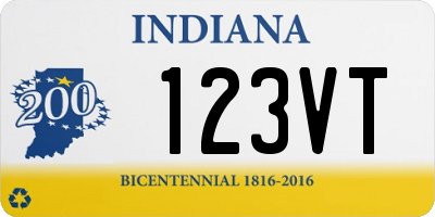 IN license plate 123VT