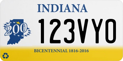 IN license plate 123VYO