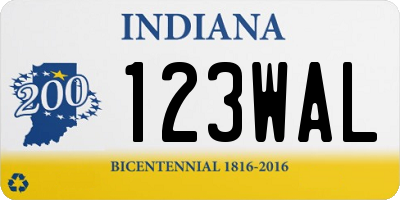 IN license plate 123WAL