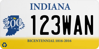 IN license plate 123WAN