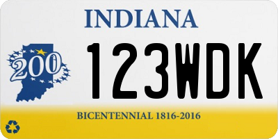 IN license plate 123WDK