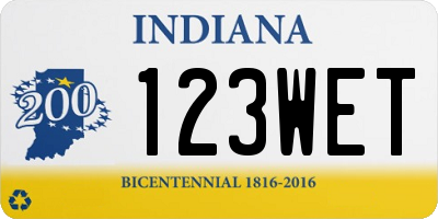 IN license plate 123WET