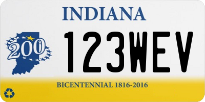 IN license plate 123WEV