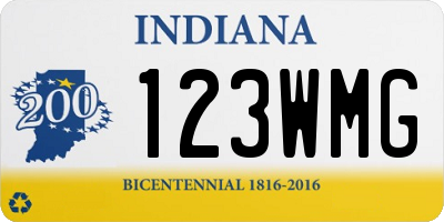 IN license plate 123WMG