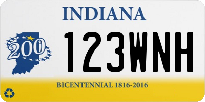 IN license plate 123WNH