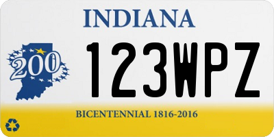IN license plate 123WPZ