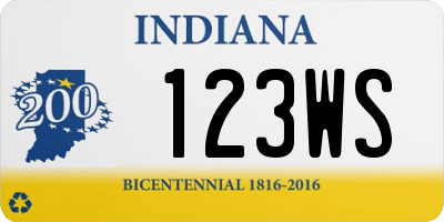 IN license plate 123WS