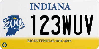 IN license plate 123WUV
