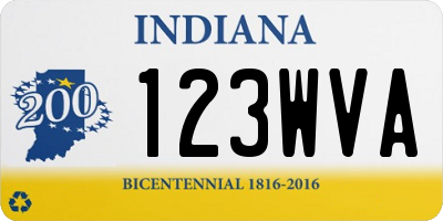 IN license plate 123WVA