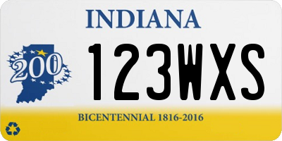 IN license plate 123WXS