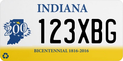 IN license plate 123XBG