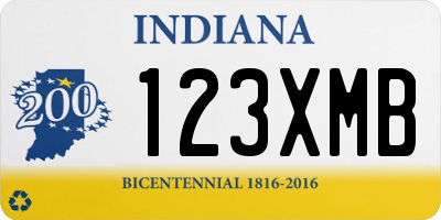 IN license plate 123XMB