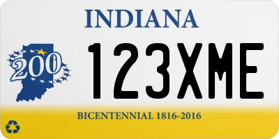 IN license plate 123XME