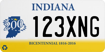 IN license plate 123XNG