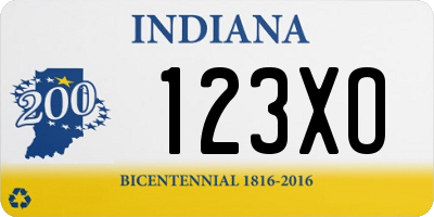 IN license plate 123XO