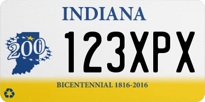 IN license plate 123XPX