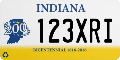 IN license plate 123XRI