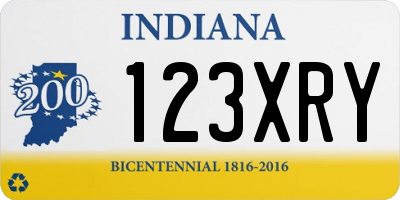 IN license plate 123XRY