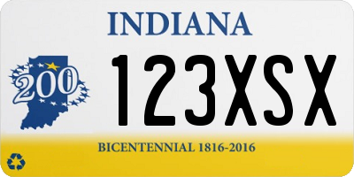 IN license plate 123XSX