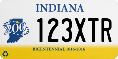 IN license plate 123XTR