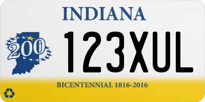 IN license plate 123XUL