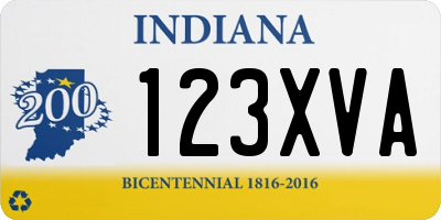 IN license plate 123XVA